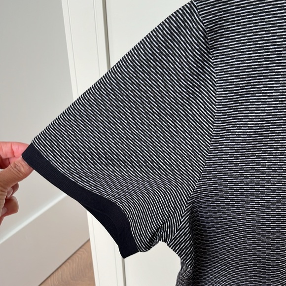 HUGO BOSS NWT MERCERIZED-COTTON POLO SHIRT WITH TWO-TONE MONOGRAM PRINT - Picture 6 of 7